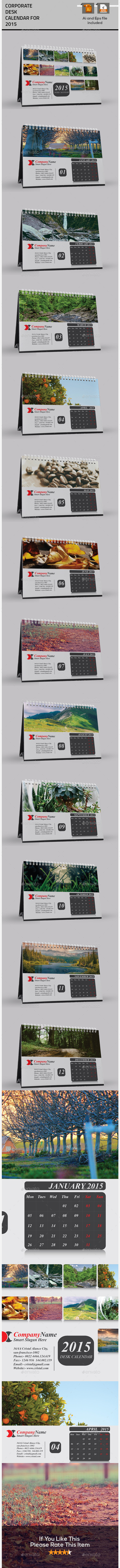 GraphicRiver Nice Desktop Calendar For 2015 9601025 GraphicRiver Nice Desktop Calendar For 2015 9601025