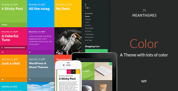 Color: A Blog & Portfolio Theme with lots of color