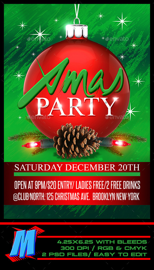 Christmas Party Flyer Template Christmas Party Flyer Template