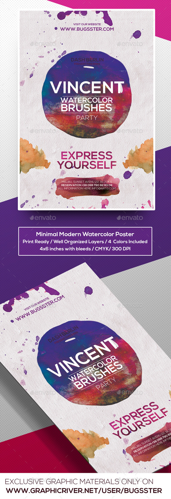 GraphicRiver Minimal Modern Watercolor PosterFlyer Template 9601567 GraphicRiver Minimal Modern Watercolor PosterFlyer Template 9601567