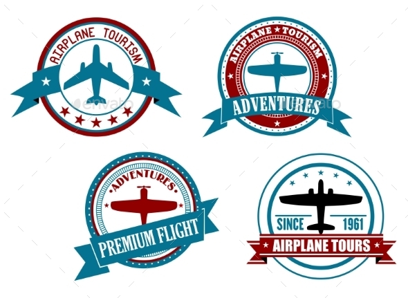 GraphicRiver Airplane Tours and Adventures Badges 9602121 GraphicRiver Airplane Tours and Adventures Badges 9602121