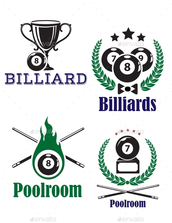 GraphicRiver Billiards or Poolroom Emblems 9602196 GraphicRiver Billiards or Poolroom Emblems 9602196
