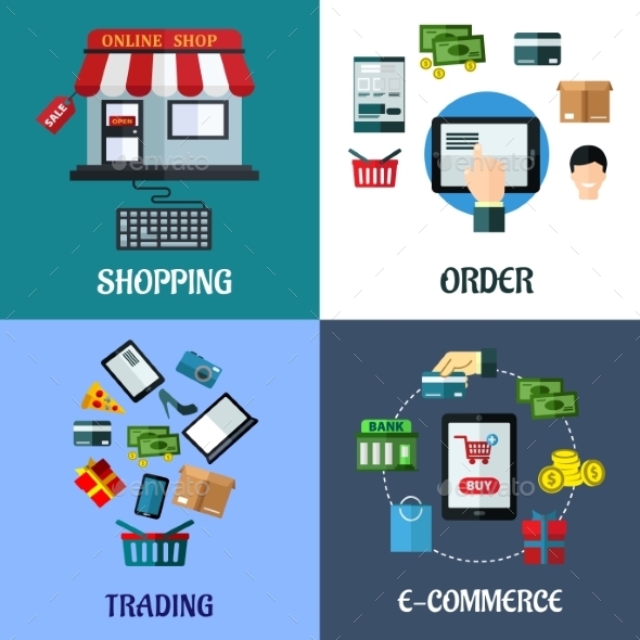 GraphicRiver Business and Shopping Flat Concept 9602200 GraphicRiver Business and Shopping Flat Concept 9602200