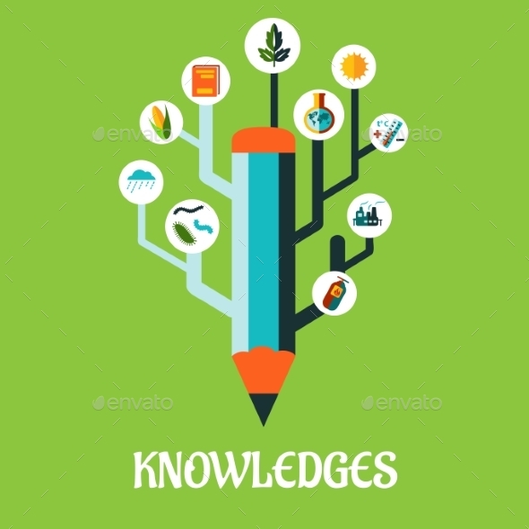 GraphicRiver Growing Pencil with Science 9602247 GraphicRiver Growing Pencil with Science 9602247
