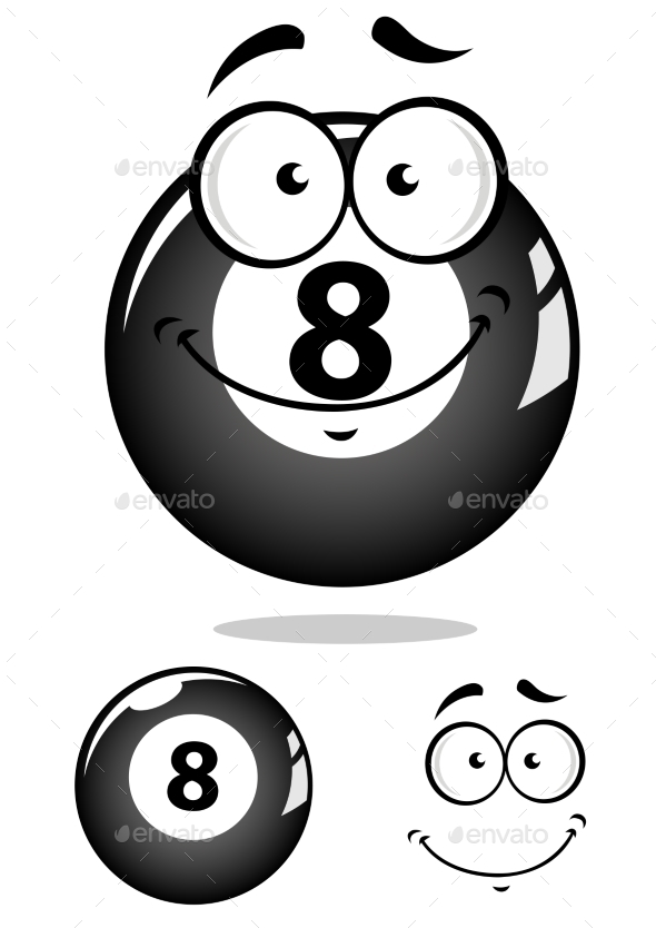 GraphicRiver Eight Pool Ball Cartoon 9602261 GraphicRiver Eight Pool Ball Cartoon 9602261