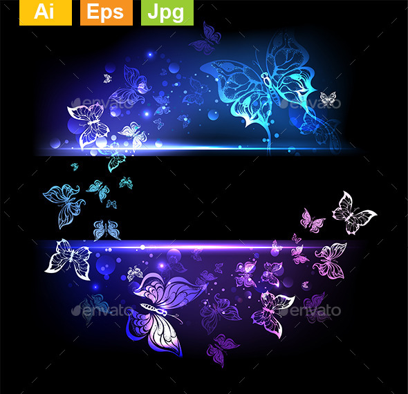 GraphicRiver Glowing Butterflies 9602414 GraphicRiver Glowing Butterflies 9602414