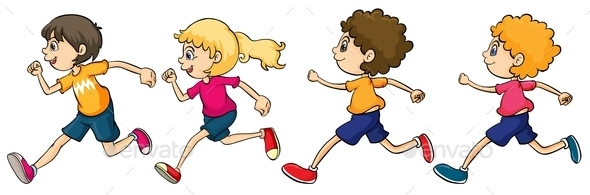 GraphicRiver Boys and Girl Running 9603943 GraphicRiver Boys and Girl Running 9603943