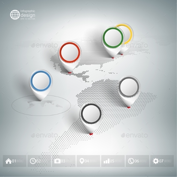 GraphicRiver World Map with Pointers 9604898 GraphicRiver World Map with Pointers 9604898