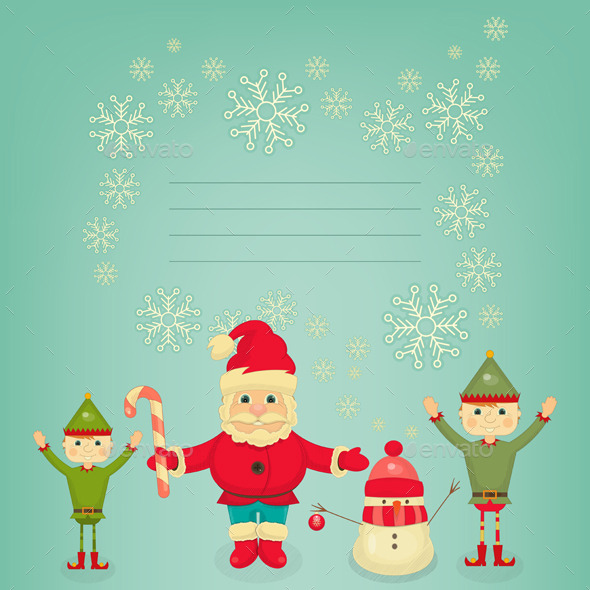 GraphicRiver Santa Claus and Snowman 9604901 GraphicRiver Santa Claus and Snowman 9604901