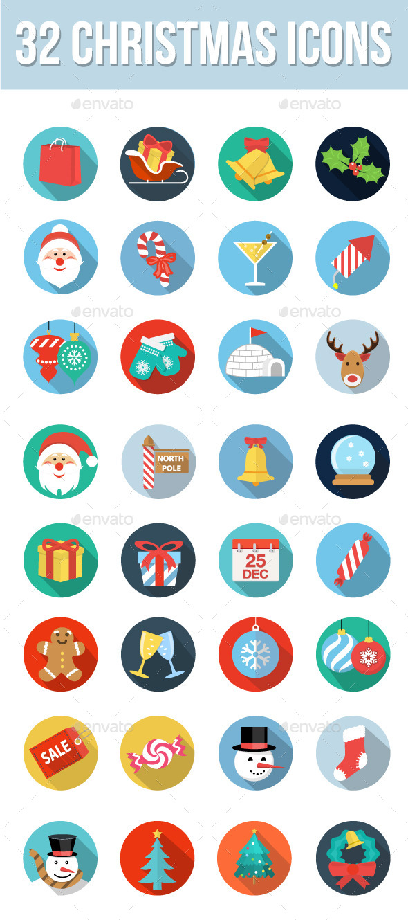 GraphicRiver 32 Christmas Icons 9549447 GraphicRiver 32 Christmas Icons 9549447