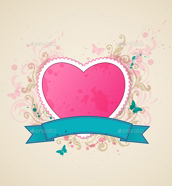 GraphicRiver Background with Pink Heart 9606221 GraphicRiver Background with Pink Heart 9606221