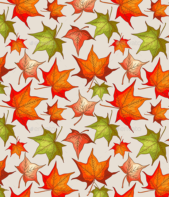 Seamless Pattern with Autumn Leaves Seamless Pattern with Autumn Leaves