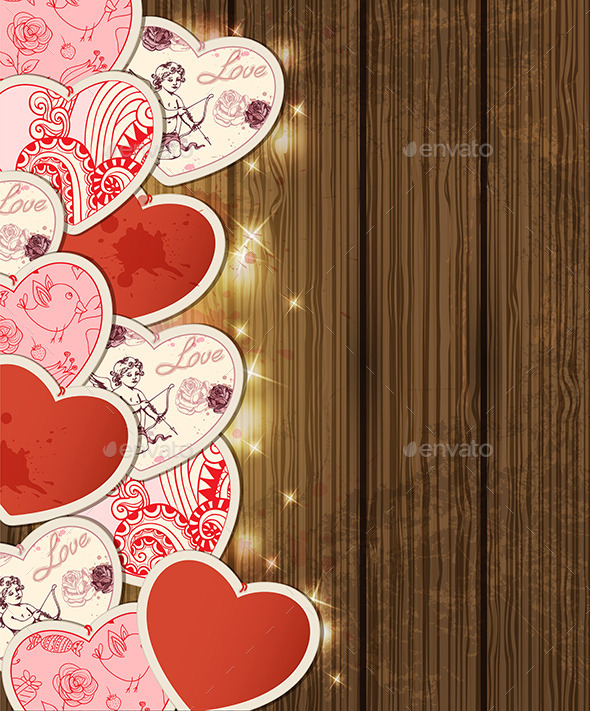 GraphicRiver Background with Hearts for Valentine s Day 9606590 GraphicRiver Background with Hearts for Valentine s Day 9606590