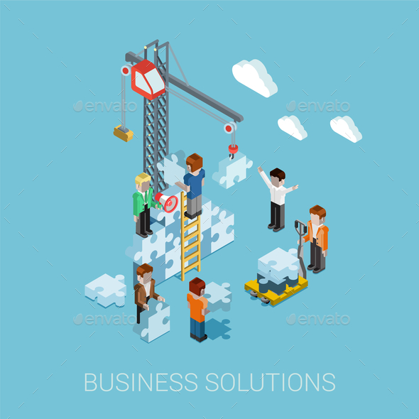 GraphicRiver Flat 3D Isometric Business Solutions 9609230 GraphicRiver Flat 3D Isometric Business Solutions 9609230