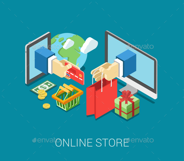 GraphicRiver Flat 3D Isometric E-Commerce Web Infographic 9609233 GraphicRiver Flat 3D Isometric E-Commerce Web Infographic 9609233