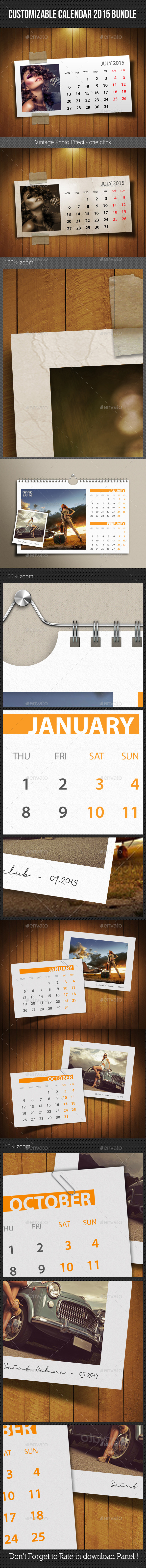 3 in 1 Customizable Calendar 2015 Bundle 3 in 1 Customizable Calendar 2015 Bundle