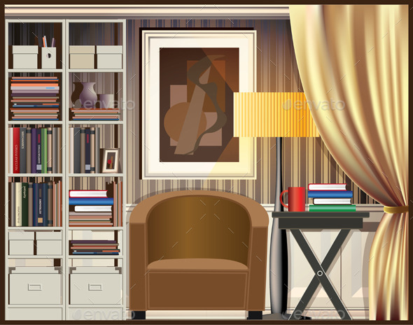 GraphicRiver Room with Shelves 9609582 GraphicRiver Room with Shelves 9609582