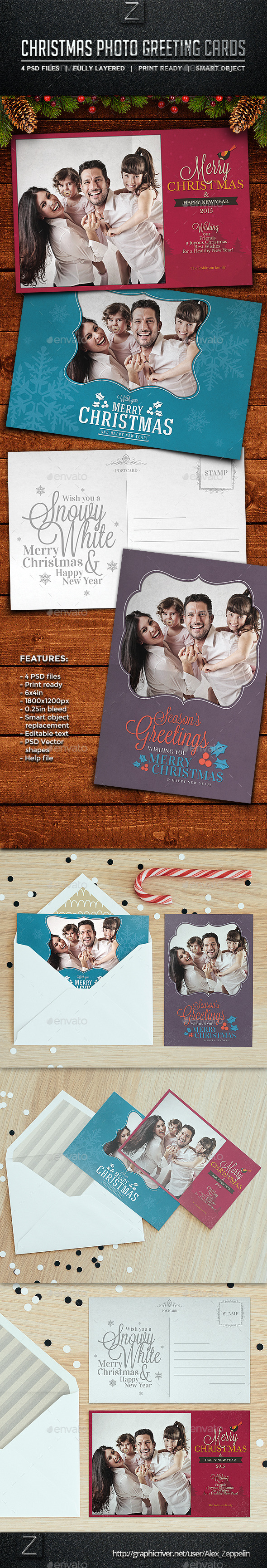 GraphicRiver Christmas Photo Cards 9610304 GraphicRiver Christmas Photo Cards 9610304