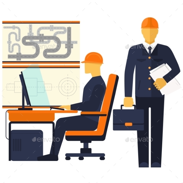 GraphicRiver Engineer Sitting on Chair 9610653 GraphicRiver Engineer Sitting on Chair 9610653