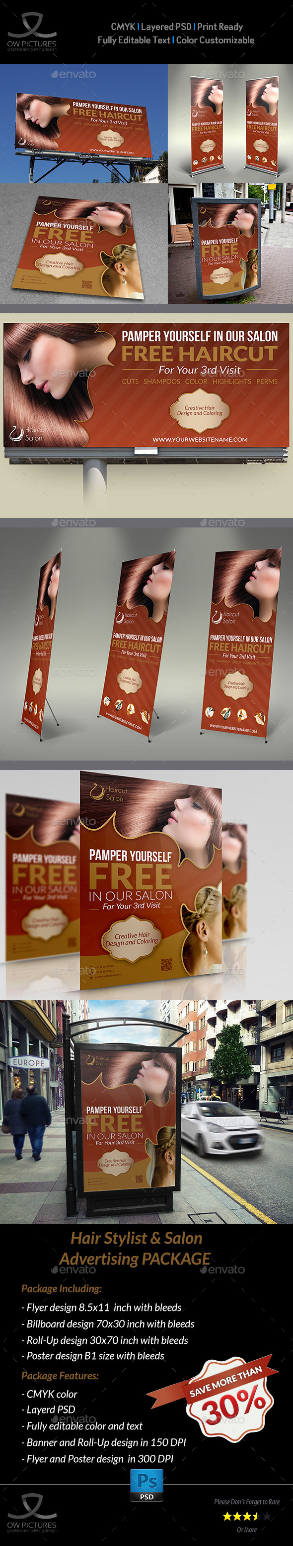 Hair Stylist & Salon Advertising Bundle Hair Stylist & Salon Advertising Bundle