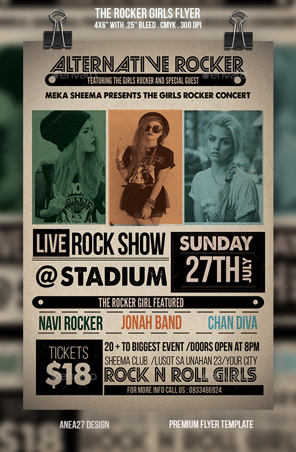 GraphicRiver The Rocker Girls Flyer 9553929 GraphicRiver The Rocker Girls Flyer 9553929
