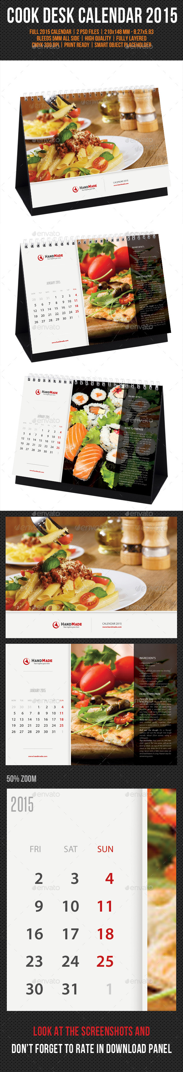 GraphicRiver Cook And Food Desk Calendar 2015 9612840 GraphicRiver Cook And Food Desk Calendar 2015 9612840