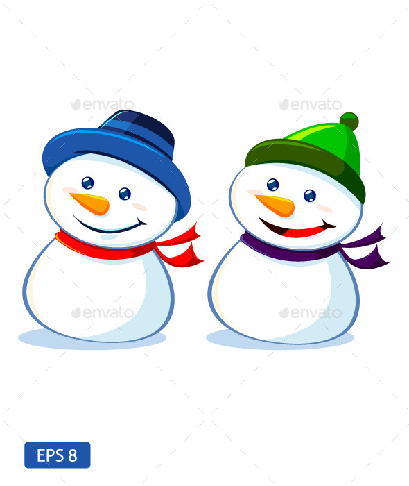 GraphicRiver Two Snowmen 9613990 GraphicRiver Two Snowmen 9613990
