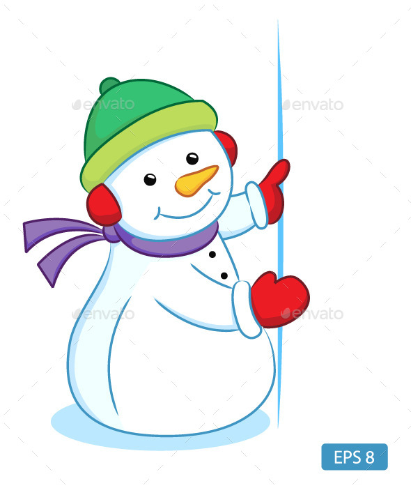 GraphicRiver Snowman Holding Blank Sign 9614426 GraphicRiver Snowman Holding Blank Sign 9614426