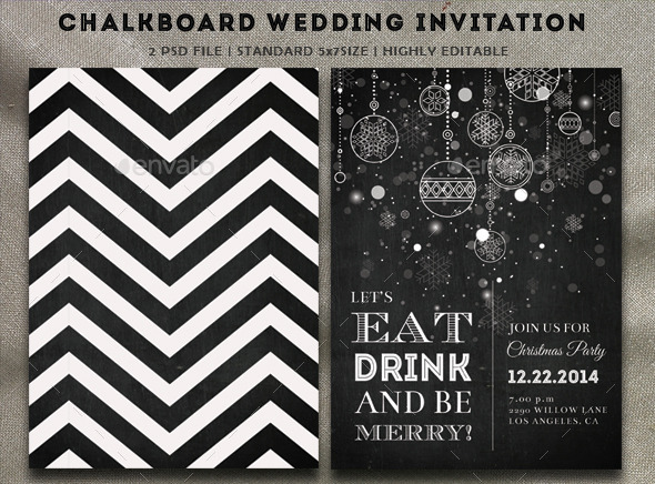 GraphicRiver Chalkboard Christmas Party Invitation 9614695 GraphicRiver Chalkboard Christmas Party Invitation 9614695