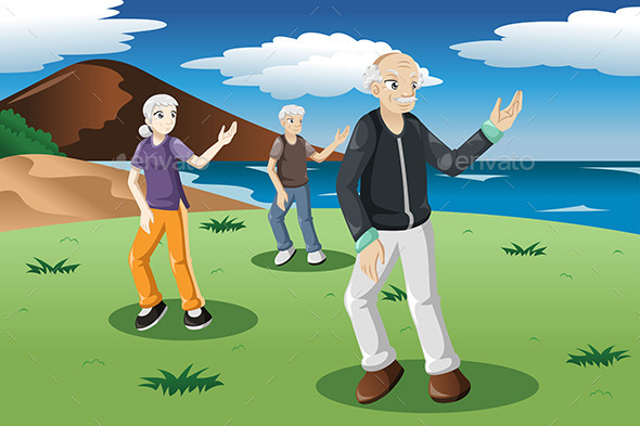GraphicRiver Senior People Exercising Tai-Chi Outdoor 9615735 GraphicRiver Senior People Exercising Tai-Chi Outdoor 9615735