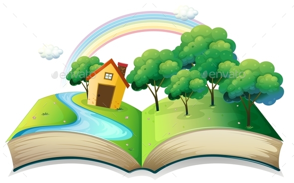 GraphicRiver Book with a Story of a House at the Forest 9615761 GraphicRiver Book with a Story of a House at the Forest 9615761