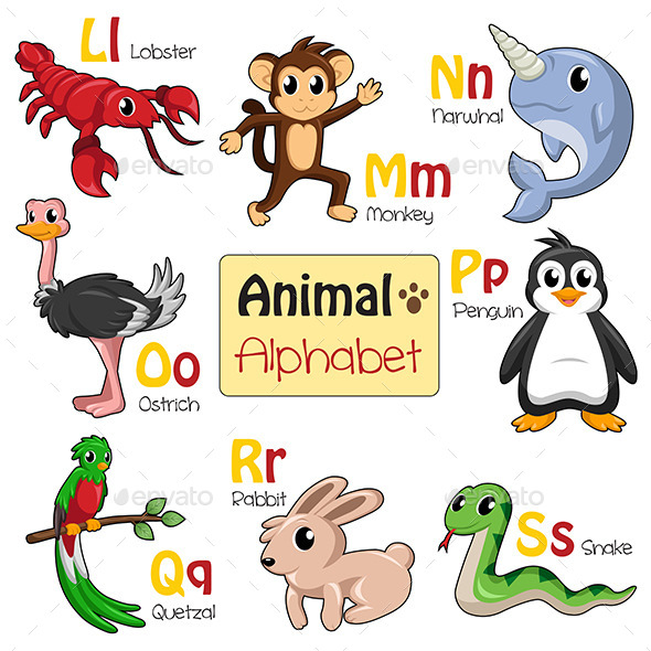 GraphicRiver Alphabet Animals from L to S 9615776 GraphicRiver Alphabet Animals from L to S 9615776