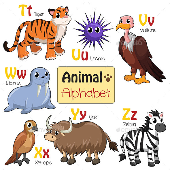 GraphicRiver Alphabet Animals from T to Z 9615868 GraphicRiver Alphabet Animals from T to Z 9615868