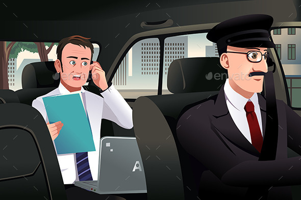 GraphicRiver Businessman Talking on the Phone in a Car 9615980 GraphicRiver Businessman Talking on the Phone in a Car 9615980
