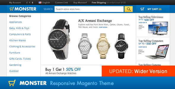 Monster Responsive Magento Theme