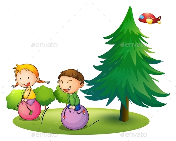 GraphicRiver Kids Playing with a Bouncing Balloons 9616351 GraphicRiver Kids Playing with a Bouncing Balloons 9616351