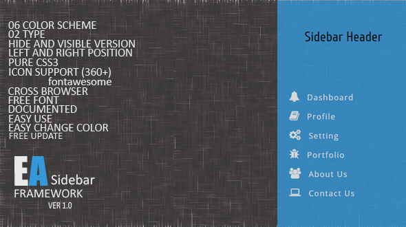 CodeCanyon EA Flat Animated Sidebar Framework 9616614 CodeCanyon EA Flat Animated Sidebar Framework 9616614