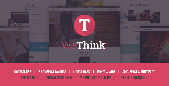 we think - single&multi page parallax template 