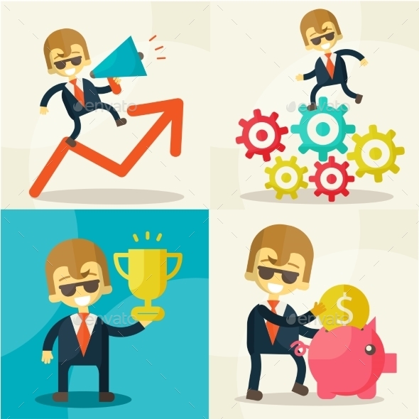 GraphicRiver Businessman with Piggy Bank 9620081 GraphicRiver Businessman with Piggy Bank 9620081