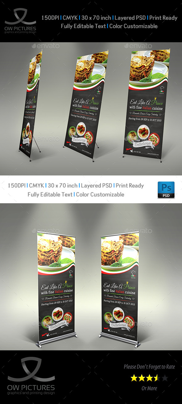 Italian Restaurant Signage Roll Up Template Italian Restaurant Signage Roll Up Template