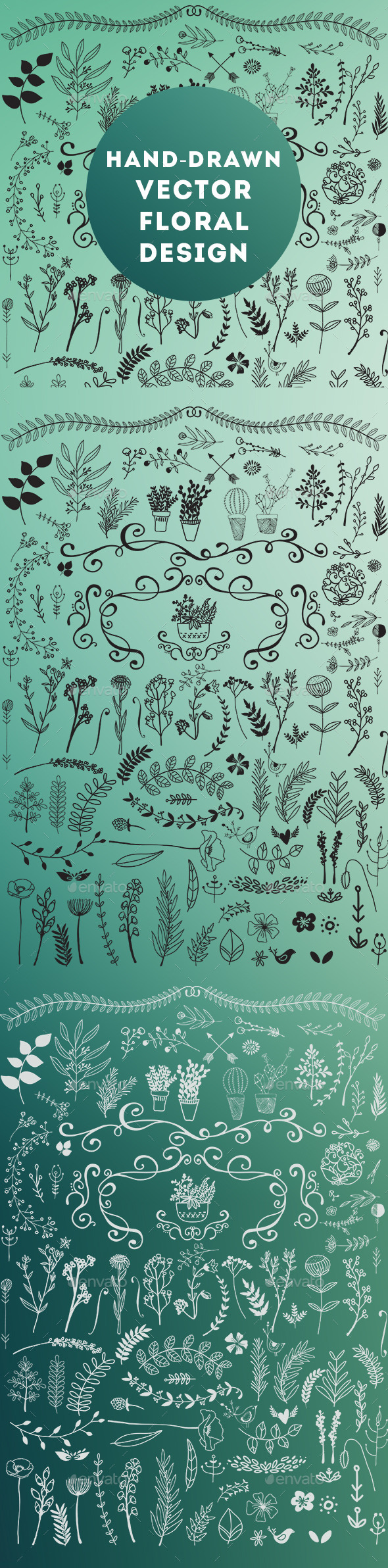 GraphicRiver Hand-Drawn Floral Design 9625855 GraphicRiver Hand-Drawn Floral Design 9625855