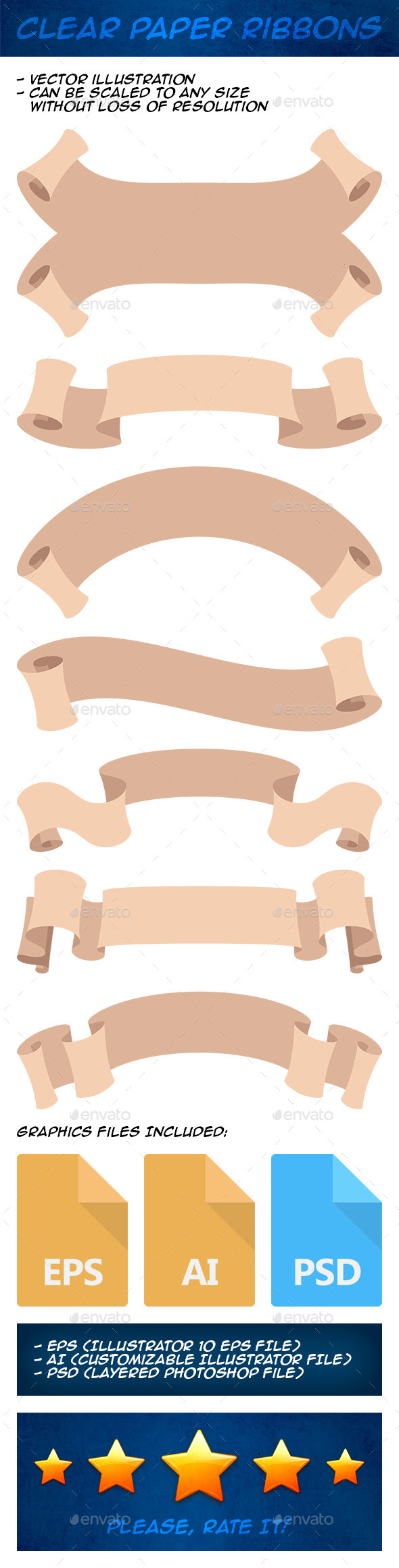 GraphicRiver Clear Paper Ribbons 9626243 GraphicRiver Clear Paper Ribbons 9626243