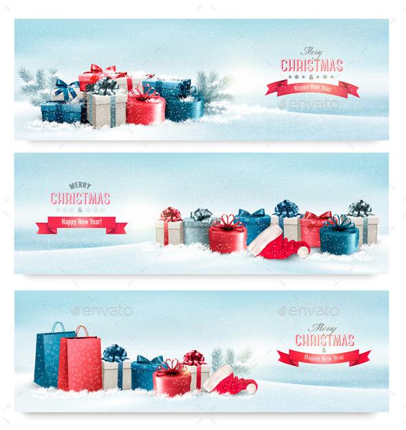 GraphicRiver Three Christmas Banners with Presents 9626583 GraphicRiver Three Christmas Banners with Presents 9626583