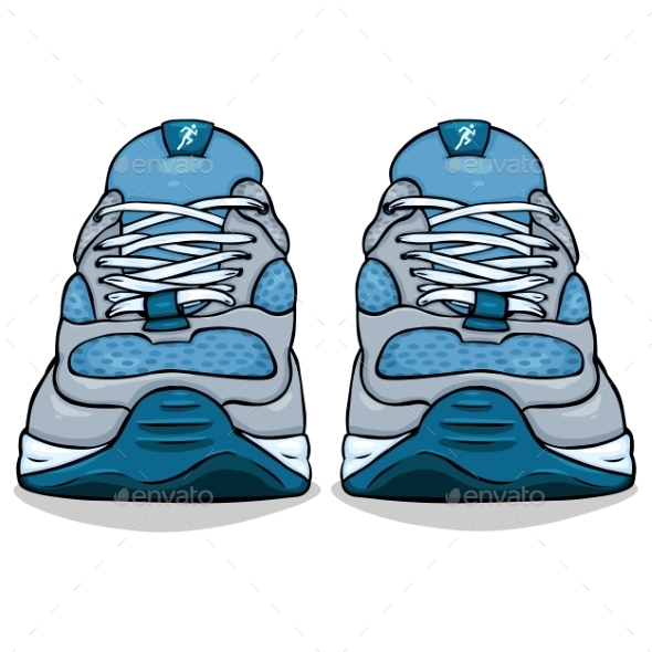 GraphicRiver Cartoon Single Blue Running Shoes 9626604 GraphicRiver Cartoon Single Blue Running Shoes 9626604