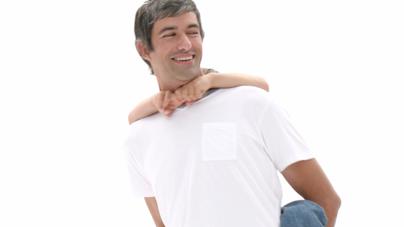 Father Giving His Son Piggyback Ride Father Giving His Son Piggyback Ride