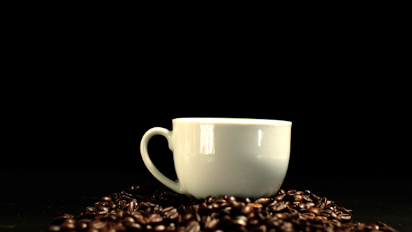 Sugar Cube Falling In Coffee Cup And Splashing Sugar Cube Falling In Coffee Cup And Splashing