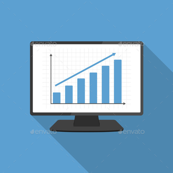 GraphicRiver Computer with Bar Graph 9628819 GraphicRiver Computer with Bar Graph 9628819