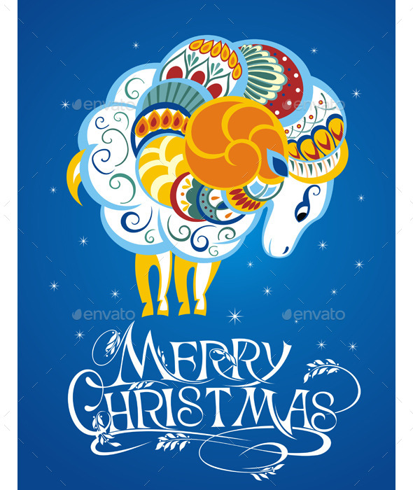 GraphicRiver 2015 New Year Card with Goat 9628858 GraphicRiver 2015 New Year Card with Goat 9628858
