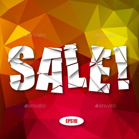 Sale Cut Paper Poster on Bright Background Sale Cut Paper Poster on Bright Background
