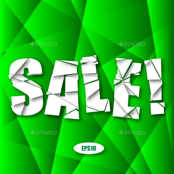 GraphicRiver Sale Cut Paper Poster on Green Background 9629666 GraphicRiver Sale Cut Paper Poster on Green Background 9629666